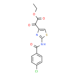 ChemSpider 2D Image | Ethyl {2-[(4-chlorobenzoyl)amino]-1,3-thiazol-4-yl}(oxo)acetate | C14H11ClN2O4S