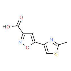 ChemSpider 2D Image | 5-(2-Methyl-4-thiazolyl)-3-isoxazolecarboxylic acid | C8H6N2O3S