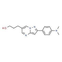 ChemSpider 2D Image | 3-{2-[4-(Dimethylamino)phenyl]pyrazolo[1,5-a]pyrimidin-6-yl}-1-propanol | C17H20N4O