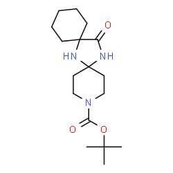 ChemSpider 2D Image | 2-Methyl-2-propanyl-14-oxo-3,7,15-triazadispiro[5.1.5.2]pentadecan-3-carboxylat | C17H29N3O3