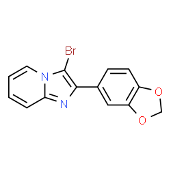 ChemSpider 2D Image | 2-(1,3-Benzodioxol-5-yl)-3-bromimidazo[1,2-a]pyridin | C14H9BrN2O2