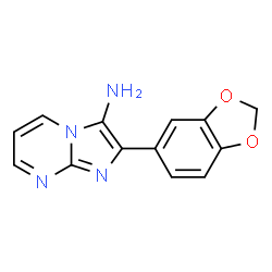 ChemSpider 2D Image | 2-(1,3-Benzodioxol-5-yl)imidazo[1,2-a]pyrimidin-3-amine | C13H10N4O2