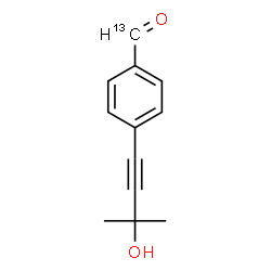 ChemSpider 2D Image | 4-(3-Hydroxy-3-methyl-1-butyn-1-yl)(formyl-~13~C)benzaldehyde | C1113CH12O2