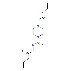 ChemSpider 2D Image | Ethyl N-{[4-(2-ethoxy-2-oxoethyl)-1-piperazinyl]carbonyl}glycinate | C13H23N3O5