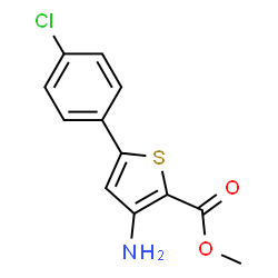 ChemSpider 2D Image | Methyl 3-amino-5-(4-chlorophenyl)-2-thiophenecarboxylate | C12H10ClNO2S
