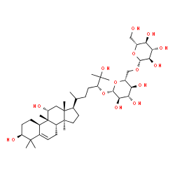 ChemSpider 2D Image | (1S,4R,9beta,11alpha,17alpha,20S,24R)-1,11,25-Trihydroxy-9,10,14-trimethyl-4,9-cyclo-9,10-secocholest-5-en-24-yl 6-O-beta-D-glucopyranosyl-beta-D-glucopyranoside | C42H72O14