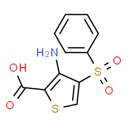 ChemSpider 2D Image | 3-Amino-4-(phenylsulfonyl)-2-thiophenecarboxylic acid | C11H9NO4S2