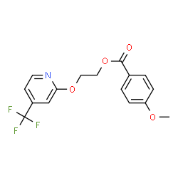ChemSpider 2D Image | 2-([4-(TRIFLUOROMETHYL)-2-PYRIDYL]OXY)ETHYL 4-METHOXYBENZOATE | C16H14F3NO4