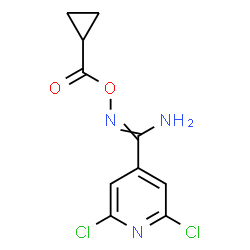 ChemSpider 2D Image | 2,6-Dichloro-N'-[(cyclopropylcarbonyl)oxy]-4-pyridinecarboximidamide | C10H9Cl2N3O2