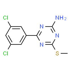 ChemSpider 2D Image | 4-(3,5-DICHLOROPHENYL)-6-(METHYLTHIO)-1,3,5-TRIAZIN-2-AMINE | C10H8Cl2N4S