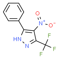 ChemSpider 2D Image | 4-Nitro-5-phenyl-3-(trifluoromethyl)-1H-pyrazole | C10H6F3N3O2