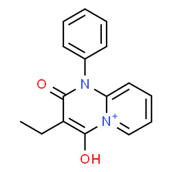 ChemSpider 2D Image | 3-Ethyl-4-hydroxy-2-oxo-1-phenyl-1,2-dihydropyrido[1,2-a]pyrimidin-5-ium | C16H15N2O2