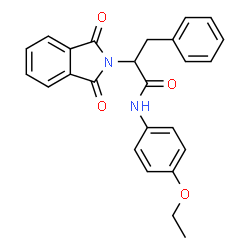 ChemSpider 2D Image | 2-(1,3-Dioxo-1,3-dihydro-2H-isoindol-2-yl)-N-(4-ethoxyphenyl)-3-phenylpropanamide | C25H22N2O4