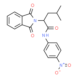 ChemSpider 2D Image | 2-(1,3-Dioxo-1,3-dihydro-2H-isoindol-2-yl)-4-methyl-N-(4-nitrophenyl)pentanamide | C20H19N3O5