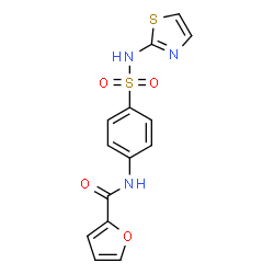 ChemSpider 2D Image | N-[4-(1,3-Thiazol-2-ylsulfamoyl)phenyl]-2-furamide | C14H11N3O4S2