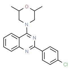 ChemSpider 2D Image | 2-(4-Chlorophenyl)-4-(2,6-dimethyl-4-morpholinyl)quinazoline | C20H20ClN3O