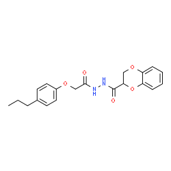 ChemSpider 2D Image | N'-[(4-Propylphenoxy)acetyl]-2,3-dihydro-1,4-benzodioxine-2-carbohydrazide | C20H22N2O5