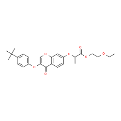 ChemSpider 2D Image | 2-ethoxyethyl 2-{[3-(4-tert-butylphenoxy)-4-oxo-4H-chromen-7-yl]oxy}propanoate | C26H30O7