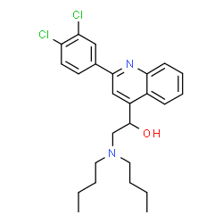 ChemSpider 2D Image | 2-(Dibutylamino)-1-[2-(3,4-dichlorophenyl)-4-quinolinyl]ethanol | C25H30Cl2N2O