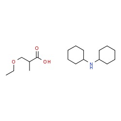 ChemSpider 2D Image | 3-Ethoxy-2-methylpropanoic acid - N-cyclohexylcyclohexanamine (1:1) | C18H35NO3