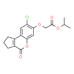 ChemSpider 2D Image | Isopropyl [(8-chloro-4-oxo-1,2,3,4-tetrahydrocyclopenta[c]chromen-7-yl)oxy]acetate | C17H17ClO5