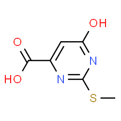 ChemSpider 2D Image | 6-hydroxy-2-(methylthio)pyrimidine-4-carboxylic acid | C6H6N2O3S