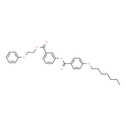 ChemSpider 2D Image | 2-Phenoxyethyl 3-{[4-(heptyloxy)benzoyl]oxy}benzoate | C29H32O6