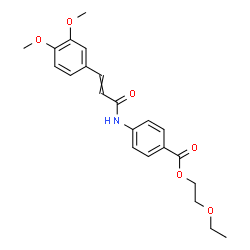 ChemSpider 2D Image | 2-Ethoxyethyl 4-{[3-(3,4-dimethoxyphenyl)acryloyl]amino}benzoate | C22H25NO6