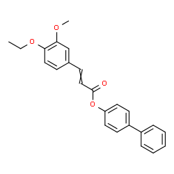 ChemSpider 2D Image | 4-Biphenylyl 3-(4-ethoxy-3-methoxyphenyl)acrylate | C24H22O4