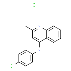 ChemSpider 2D Image | N-(4-Chlorophenyl)-2-methyl-4-quinolinamine hydrochloride (1:1) | C16H14Cl2N2
