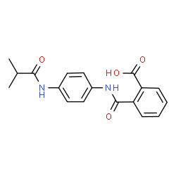 ChemSpider 2D Image | 2-{[4-(Isobutyrylamino)phenyl]carbamoyl}benzoic acid | C18H18N2O4