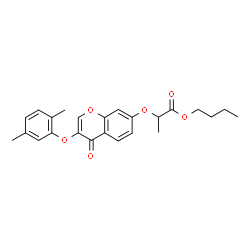 ChemSpider 2D Image | Butyl 2-{[3-(2,5-dimethylphenoxy)-4-oxo-4H-chromen-7-yl]oxy}propanoate | C24H26O6