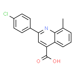 ChemSpider 2D Image | 2-(4-Chlorophenyl)-8-methyl-4-quinolinecarboxylic acid | C17H12ClNO2