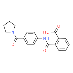 ChemSpider 2D Image | 2-{[4-(1-Pyrrolidinylcarbonyl)phenyl]carbamoyl}benzoic acid | C19H18N2O4