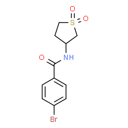 ChemSpider 2D Image | 4-Bromo-N-(1,1-dioxidotetrahydro-3-thiophenyl)benzamide | C11H12BrNO3S