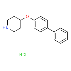 ChemSpider 2D Image | 4-(4-Biphenylyloxy)piperidine hydrochloride (1:1) | C17H20ClNO