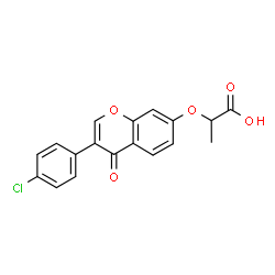 ChemSpider 2D Image | 2-{[3-(4-Chlorophenyl)-4-oxo-4H-chromen-7-yl]oxy}propanoic acid | C18H13ClO5