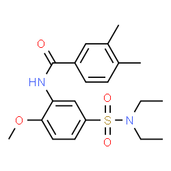 ChemSpider 2D Image | N-[5-(Diethylsulfamoyl)-2-methoxyphenyl]-3,4-dimethylbenzamide | C20H26N2O4S