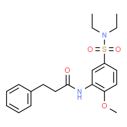 ChemSpider 2D Image | N-[5-(Diethylsulfamoyl)-2-methoxyphenyl]-3-phenylpropanamide | C20H26N2O4S