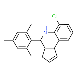 ChemSpider 2D Image | 6-Chloro-4-mesityl-3a,4,5,9b-tetrahydro-3H-cyclopenta[c]quinoline | C21H22ClN