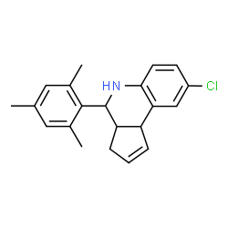 ChemSpider 2D Image | 8-Chloro-4-mesityl-3a,4,5,9b-tetrahydro-3H-cyclopenta[c]quinoline | C21H22ClN