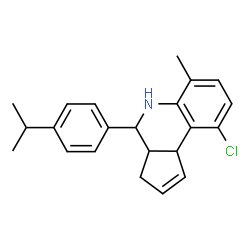 ChemSpider 2D Image | 9-Chloro-4-(4-isopropylphenyl)-6-methyl-3a,4,5,9b-tetrahydro-3H-cyclopenta[c]quinoline | C22H24ClN