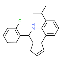ChemSpider 2D Image | 4-(2-Chlorophenyl)-6-isopropyl-3a,4,5,9b-tetrahydro-3H-cyclopenta[c]quinoline | C21H22ClN