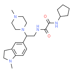 ChemSpider 2D Image | N-Cyclopentyl-N'-[2-(1-methyl-2,3-dihydro-1H-indol-5-yl)-2-(4-methyl-1-piperazinyl)ethyl]ethanediamide | C23H35N5O2