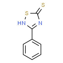 ChemSpider 2D Image | 3-phenyl-1,2,4-thiadiazole-5-thiol | C8H6N2S2
