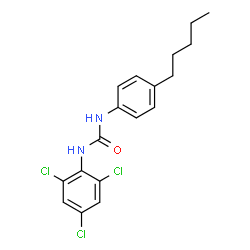 ChemSpider 2D Image | 1-(4-Pentylphenyl)-3-(2,4,6-trichlorophenyl)urea | C18H19Cl3N2O