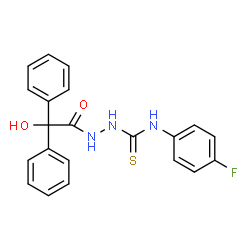 ChemSpider 2D Image | N-(4-Fluorophenyl)-2-[hydroxy(diphenyl)acetyl]hydrazinecarbothioamide | C21H18FN3O2S