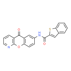 ChemSpider 2D Image | N-(5-Oxo-5H-chromeno[2,3-b]pyridin-7-yl)-1-benzothiophene-2-carboxamide | C21H12N2O3S