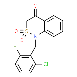 ChemSpider 2D Image | 1-(2-Chloro-6-fluorobenzyl)-1H-2,1-benzothiazin-4(3H)-one 2,2-dioxide | C15H11ClFNO3S