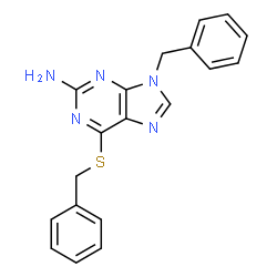 ChemSpider 2D Image | 9-Benzyl-6-(benzylsulfanyl)-9H-purin-2-amine | C19H17N5S